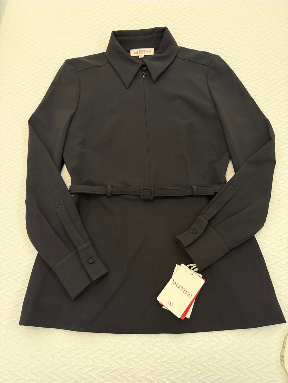 Valentino Black Belted Shirt/Tunic